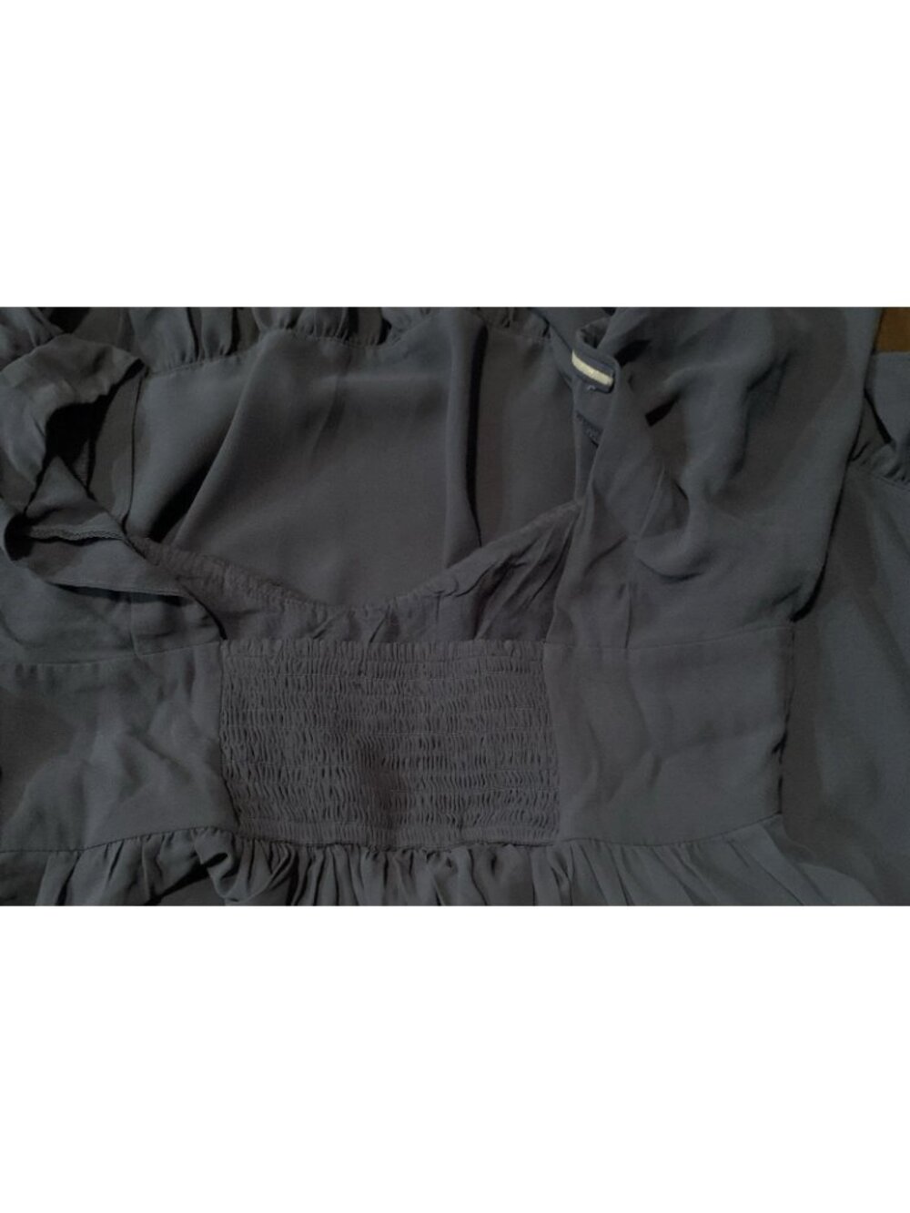 Abercrombie & Fitch Blue Mini Dress Long Sleeve Babydoll Ruffle Hem MP Fairycore - Picture 8 of 10
